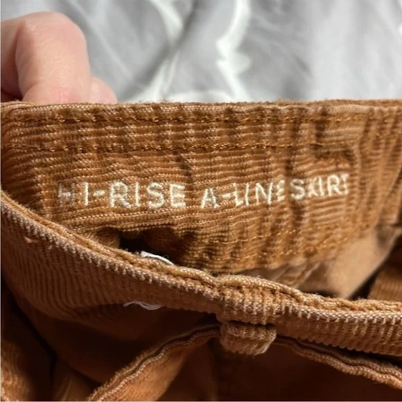 size 2 light brown American Eagle Hi-rise A-line corduroy skirt - Picture 6 of 6